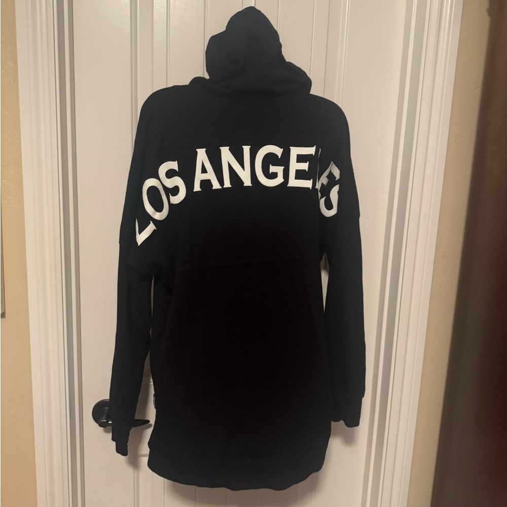 NWT Black Spirit Jersey Hoodie w/Los Angeles Lettered Across Back & Shoulders - Picture 6 of 9